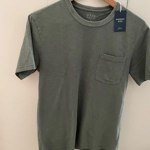 NWT J. Crew Garment-dyed slub cotton crewneck T-shirt In topiary